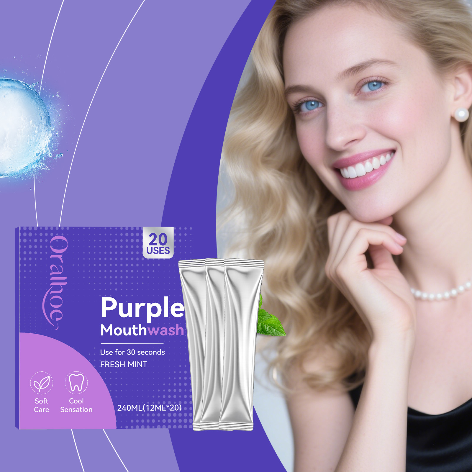 20 buah obat kumur berwarna un - Teeth Whitening Mouthwash ulasan dan harga