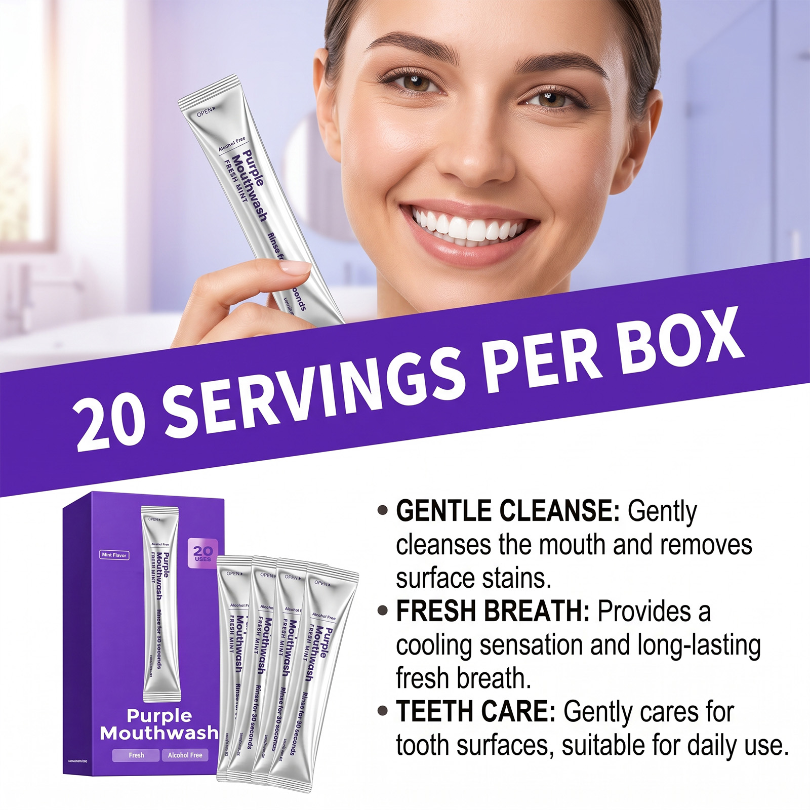 20 Pack Obat Kumur Pemutih Ins - Teeth Whitening Mouthwash ulasan dan harga